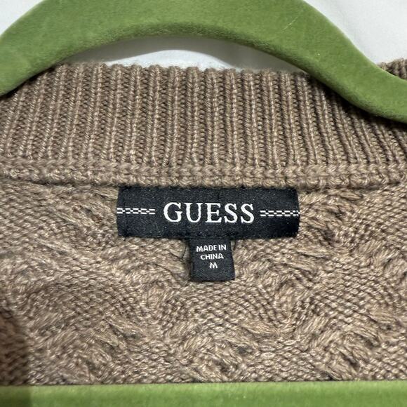 Guess Brown V-Neck Sweater Sz M - Picture 4 of 13